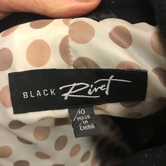 👠Black Rivet wool black pea  coat. Size 10 - Picture 7 of 8